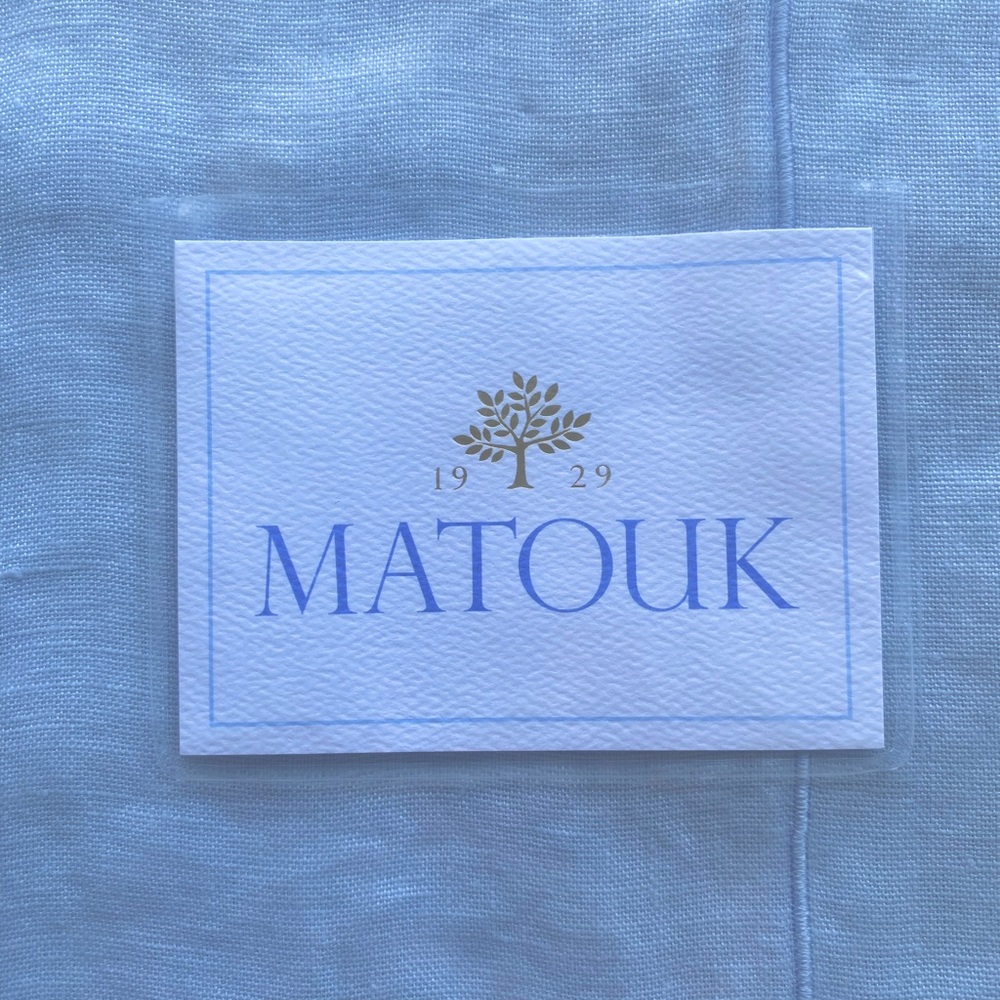 Matouk Porto Standard Pillowcases Set of 2 Linen Blue Portugal New
